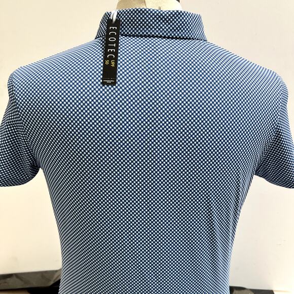 Full Turn EcoTec Golf Polo "Houndstooth Geo Lisle" Mens M NWT - Picture 2 of 7